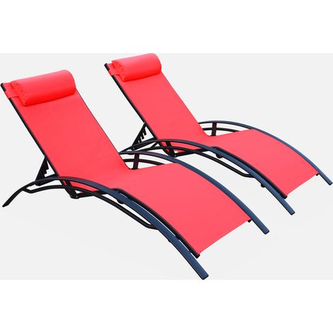 Tumbona de aluminio textileno, set de 2