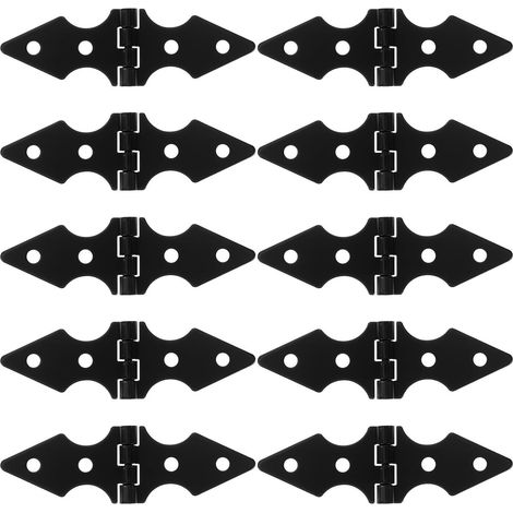 10 Pièces Charnière de Portail de Clôture de Cour Charnières de Portail Fer Noir Modèle Lourd Accessoire de Clôture pour Porte de Jardin (1/5)