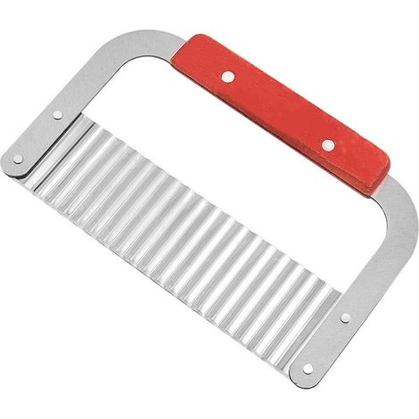 Coupe-Légumes Ondulé - Couteau À Légumes En Acier Inoxydable Avec Manche En Bois Dur - Pour Pommes De Terre Carottes Concombres Tomates - 1 Pièce (1/5)