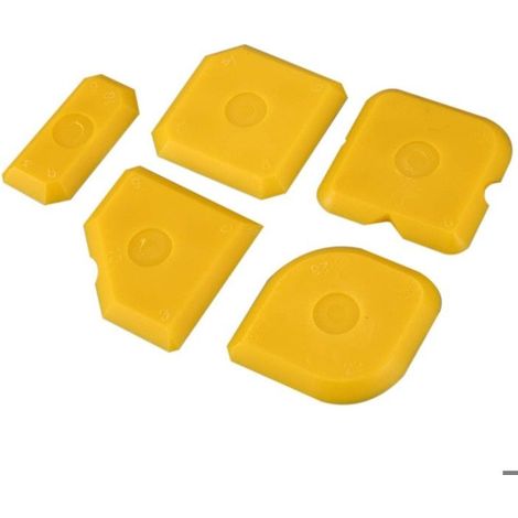 Lisseur Spatule Professionnelle Silicone acryliques, extracteur pour Joints Parfaits, Lot de 5, 1 x 5 pièces Jaune (1/5)