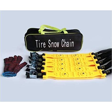 Cadena de nieve para neumáticos de coche, 10 unidades, cadena universal para neumáticos de camión, carretera de montaña, nieve, barro, agua, cadena de nieve para ruedas de TPU (1/5)