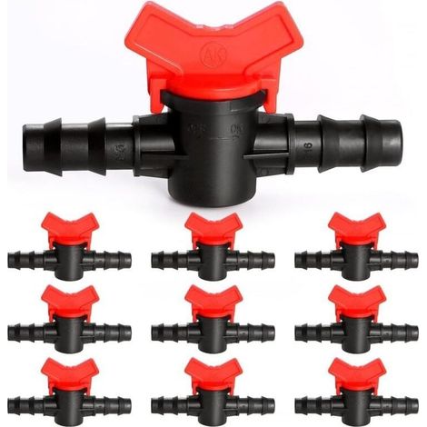 10 Pices 16mm Vanne Commutation d\'Irrigation, Irrigation Pipe Valve Switch, Robinet Jardin en Plastique PE, Robinet Barbel Double Mle, pour L\'irrigation des Pelouses de Jardin (1/5)