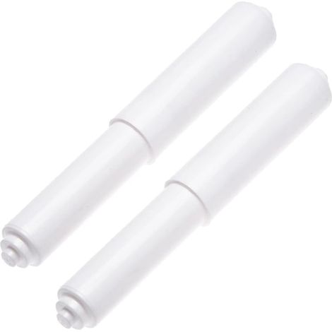 Ensemble de 2 accessoires pour porte-papier toilette, en plastique blanc (1/5)