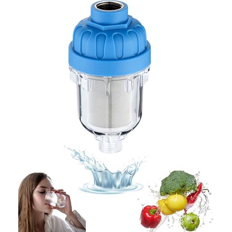 Prefiltro per sedimenti d'acqua MINKUROW (40 micron - 3/4 pollici). Filtro purificatore in acciaio inossidabile SUS304. Elimina ruggine, batteri e metalli pesanti per bere, cucinare, fare la doccia, l