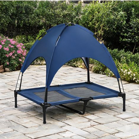 Lit pour chien surélevé avec baldaquin acier et Oxford pliable (1/5)