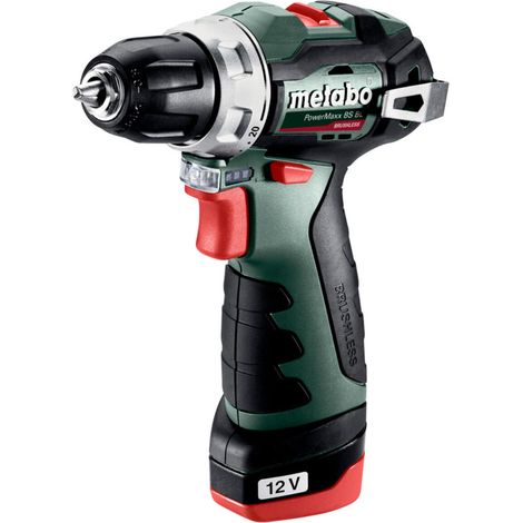 Metabo Akku-Bohrschrauber PowerMaxx BS BL Kunststoffkoffer 12V 2x2Ah Li-Power + LC 40 (1/4)