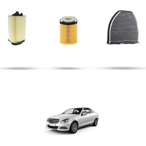 Kit tagliando 3 filtri compatibile con Mercedes Classe C (W204,C204,S204) C180 1.6 BlueEfficiency 115kw Dal 2012 al 2014 (1/5)