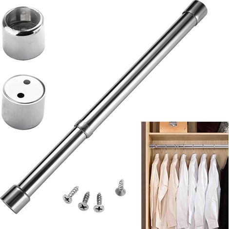 Tringle à Vêtements Extensible,Tube de Penderie Télescopique Flexible,Barre de Penderie Extensible en Acier Inoxydable,31-51 Cm Tringle à Vêtements en Acier Inoxydable Réglable,Pour Penderie Salle