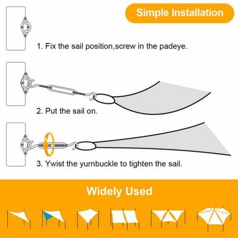 Kit de fixation pour store M5 - Acier inoxydable - Convient aux formes triangulaires - Accessoires de fixation pour stores (1/4)