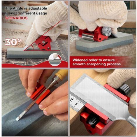 Adjustable Woodworking Chisel Sharpener - Professional Jig with Mounting Bracket (1/4)