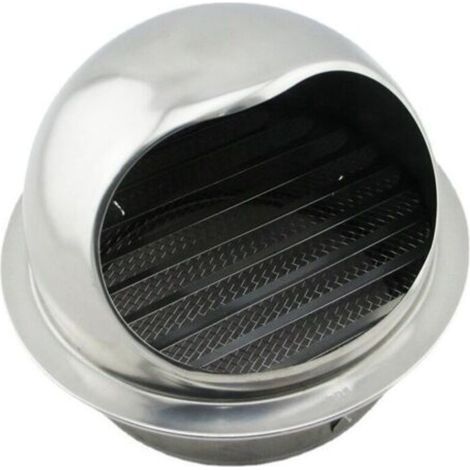 Grille d'aération ronde 160 mm en acier inoxydable 304 – Design anti-pluie avec stores à 45° – Filtration insectes et rongeurs (1/4)