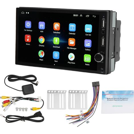 Autoradio 7 pouces écran tactile multimédia récepteur Bluetooth GPS navigation avec caméra de recul pour Android 10.1 (1/5)