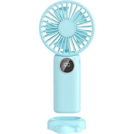 Mini ventilador portátil: 5 velocidades, silencioso, funciona con USB/pilas, cubierta extraíble. Ideal para el hogar, la oficina y exteriores.