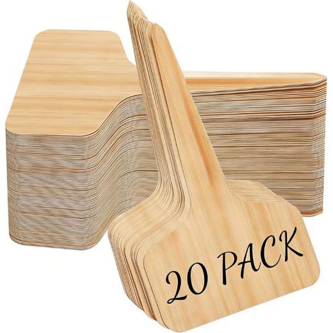 20 Stück hölzerne Sukkulenten-Etiketten, Blumenschilder, Outdoor-Gartenzubehör, wasserdichte Samenanhänger (1/5)