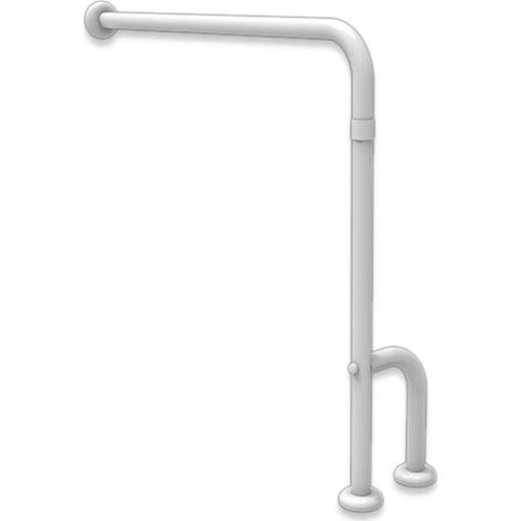 Maniglione barra a parete e pavimento con rinforzo universale cm 80x80 bianco (1/3)
