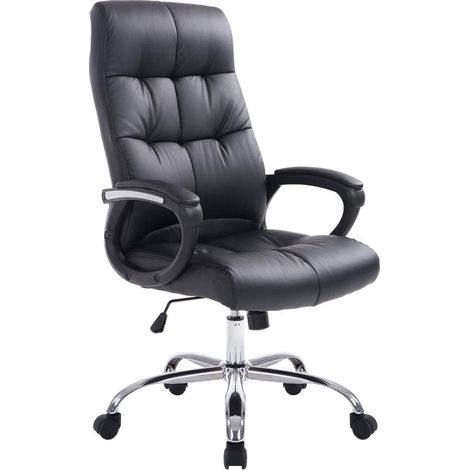 Sedia da ufficio ergonomica regolabile in altezza nera BUR10048