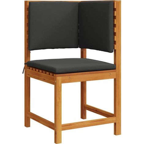 Chaise de jardin marron, 50 x 50 x 91 cm, bois d'acacia massif. (1/5)