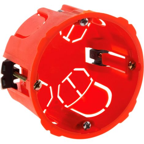 Lot 10 boîtes placo Ø65x40mm appareillage vis et griffes - Rouge - Zenitech (1/6)
