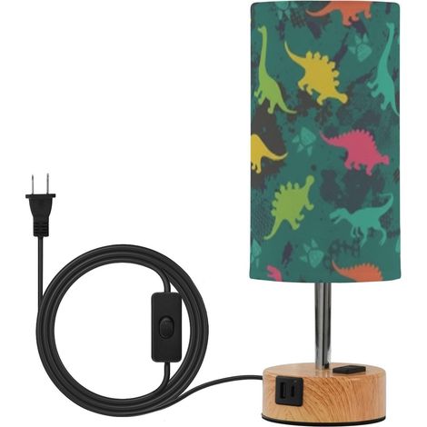 Petite lampe de table colorée en forme dinosaure avec abat-jour (1/5)