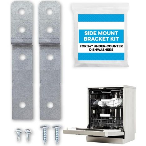 Side mounting kit for dishwashers – Compared to DWBRACKIT1 – Compatible with Electrolux and Frigid Air – 2 brackets and 4 screws included (1/5)