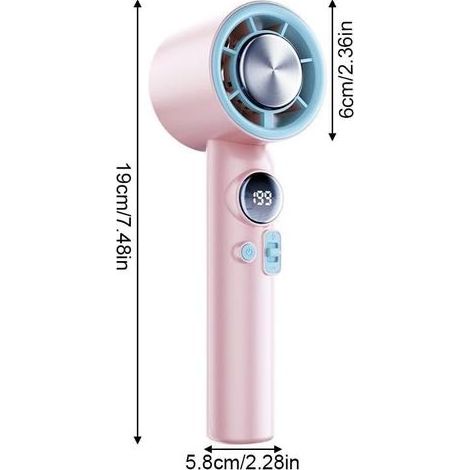 Mini ventilatore turbo portatile – Compatto e potente, ventilatore personale ricaricabile, ventilatore portatile a batteria, ideale per viaggi, spiaggia, ufficio e casa (rosa) (1/3)