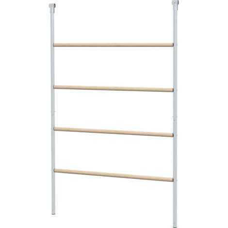 Perchoir pour Poules Échelle 4 Barres en Bois et Acier Galvanisé 139,7 x 85,73 cm Résistant aux Intempéries (1/5)