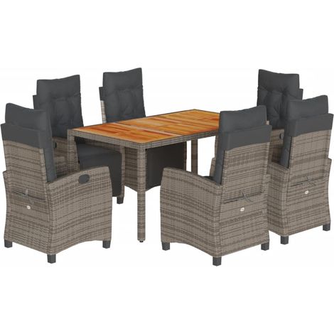Maison Exclusive - Set comedor jardín 7 pzas y cojines ratán sint (1/5)