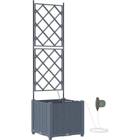 Maison Exclusive - Vaso da giardino 2 pcs Grigio Chiaro 40 x 40 x 142 cm Plastica