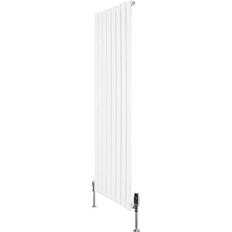 Flachheizkörper Designer mit TRV-Ventile, Vertikal, Weiß, 1600 x