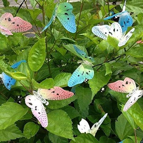 Papillon guirlande lumineuse exterieur solaire led pile etanche 4 Mètre 12 LED 2 Modes Décorative pour Jardin Terrasse Maison Noël Pâques Fête Patio balcon On / Off Automatique (1/4)