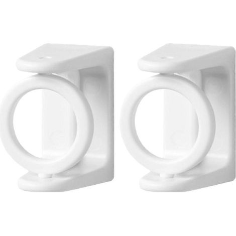 Lot de 2 supports adhésifs pour tringle à rideaux, pour salon, cuisine et salle de bain.-5X4CM-White