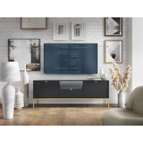 AX LIVING Lowboard TV Eternas 154 cm modernes Design, Schwarz