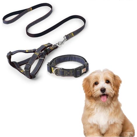 Filiyano-Harnais pour chien en coton et chanvre, ensemble 3 pièces, durable, léger et anti-fugue (1/5)