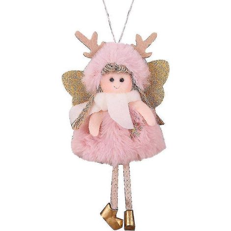 Adornos navideños, colgante de ángel de peluche navideño para niño, muñeca linda, colgante de árbol de Navidad p006 (1/4)