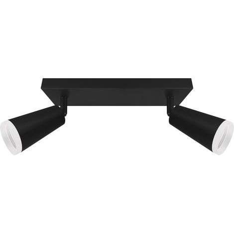 Applique da parete nera IP20 orientabile sana GU10 2x35W Ideus 04144 (1/2)