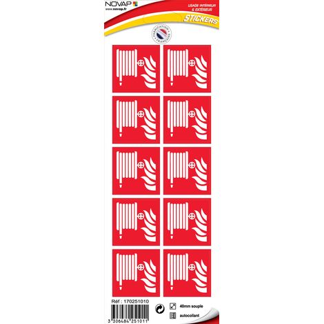 Planche 10 Pictogrammes 40X40mm - Lance Incendie - 4251011