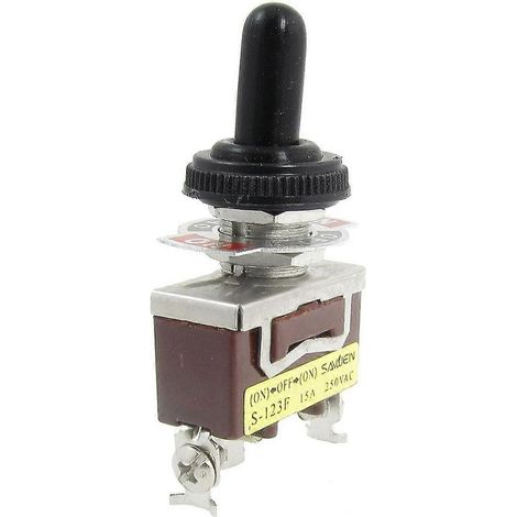 Interrupteur à bascule momentané SPDT 250 V CA 15 A avec capuchon étanche