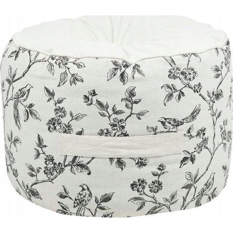 Beliani Clarine Pouf Ecru Sitz- und Aufbewahrungseinheit 40x30 cm