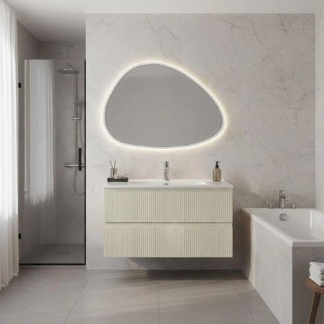 Composizione bagno sospesa Line 80 cm sabbia opaco