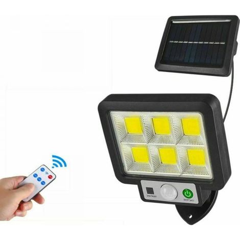FARO SOLARE LED CON PANNELLO FARETTO SENSORE DI MOVIMENTO 96 LED COB T09 (1/5)