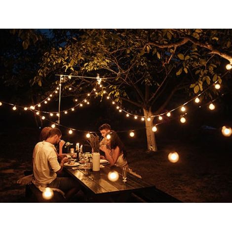 Guirlande lumineuse solaire d'extérieur à LED, 10 ampoules LED, câble en corde, style vintage, capteur de lumière intégré, 4 mètres (1/5)