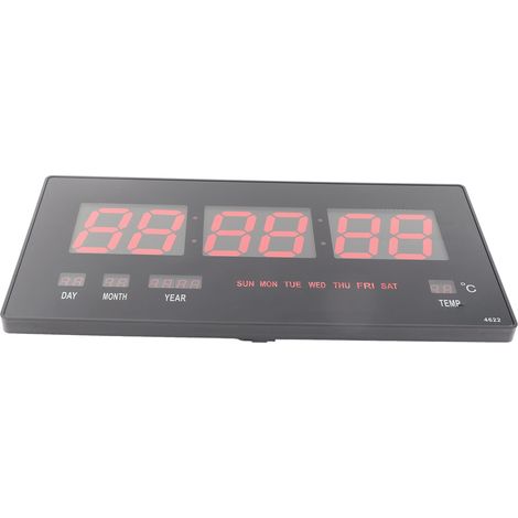Horloge murale numérique LED avec calendrier électrique, design luminescent, pour maison chambre bureau, prise UE 110‑220V (1/5)