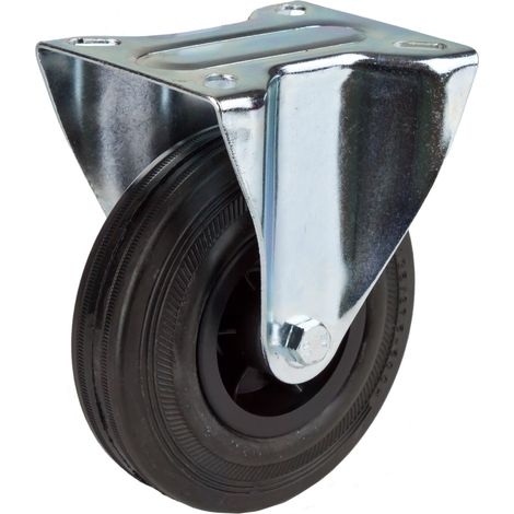 Bockrolle 125mm KS Felge schwarz Rollen Lenkrolle Werkstattwagen Transportrolle (1/3)