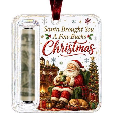 Porte-monnaie ange en acrylique, décoration de Noël à suspendre, étiquette de rangement pour argent, décoration pour sapin de Noël (1/5)