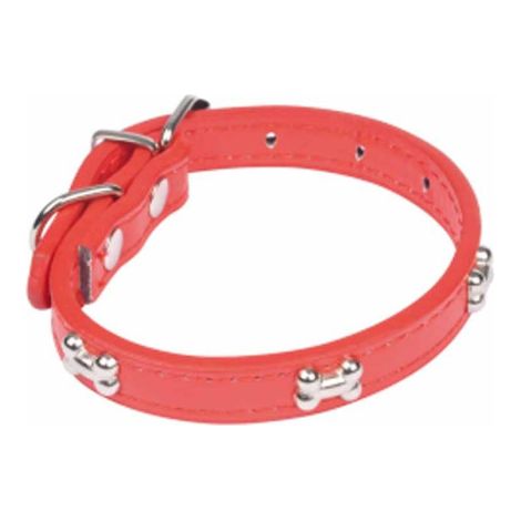 Collier Fantaisie pour Chien "Os" 30cm Rouge