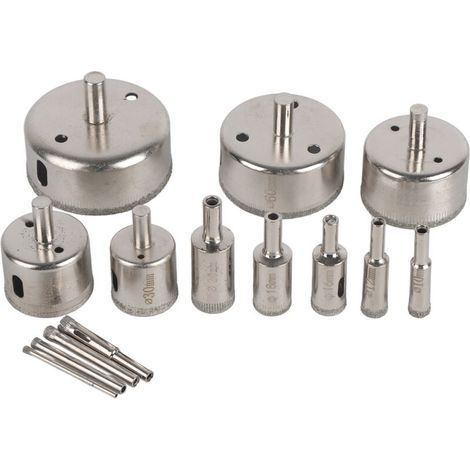 14 pièces/ensemble 3-70mm diamant enduit scie cloche foret coupe pour carreaux de marbre de verre (1/5)