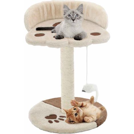vidaXL Cat Tree with Sisal Scratching Post 40 cm Beige and Brown