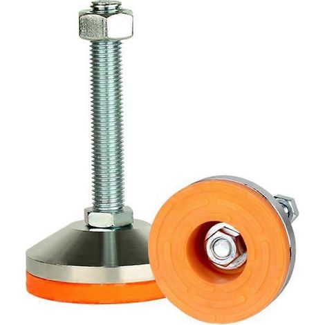 Lot de 2 pieds de nivellement robustes, base de 8 cm de diamètre, pieds réglables M16 (1/5)