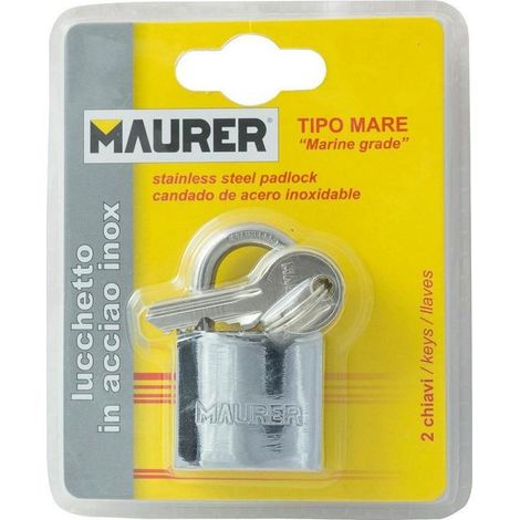 LUCCHETTO ad ARCO in acciaio inox per ambienti marini MAURER 30 mm (1/2)
