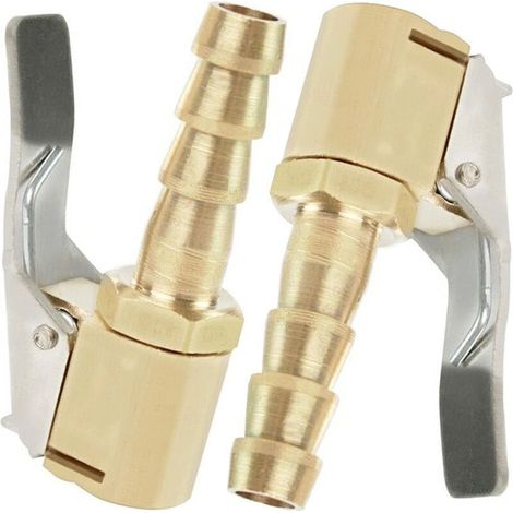 Embout de gonflage pour pneus voiture – Lot de 2 adaptateurs en laiton 8 mm avec pince clip intégrée (1/5)